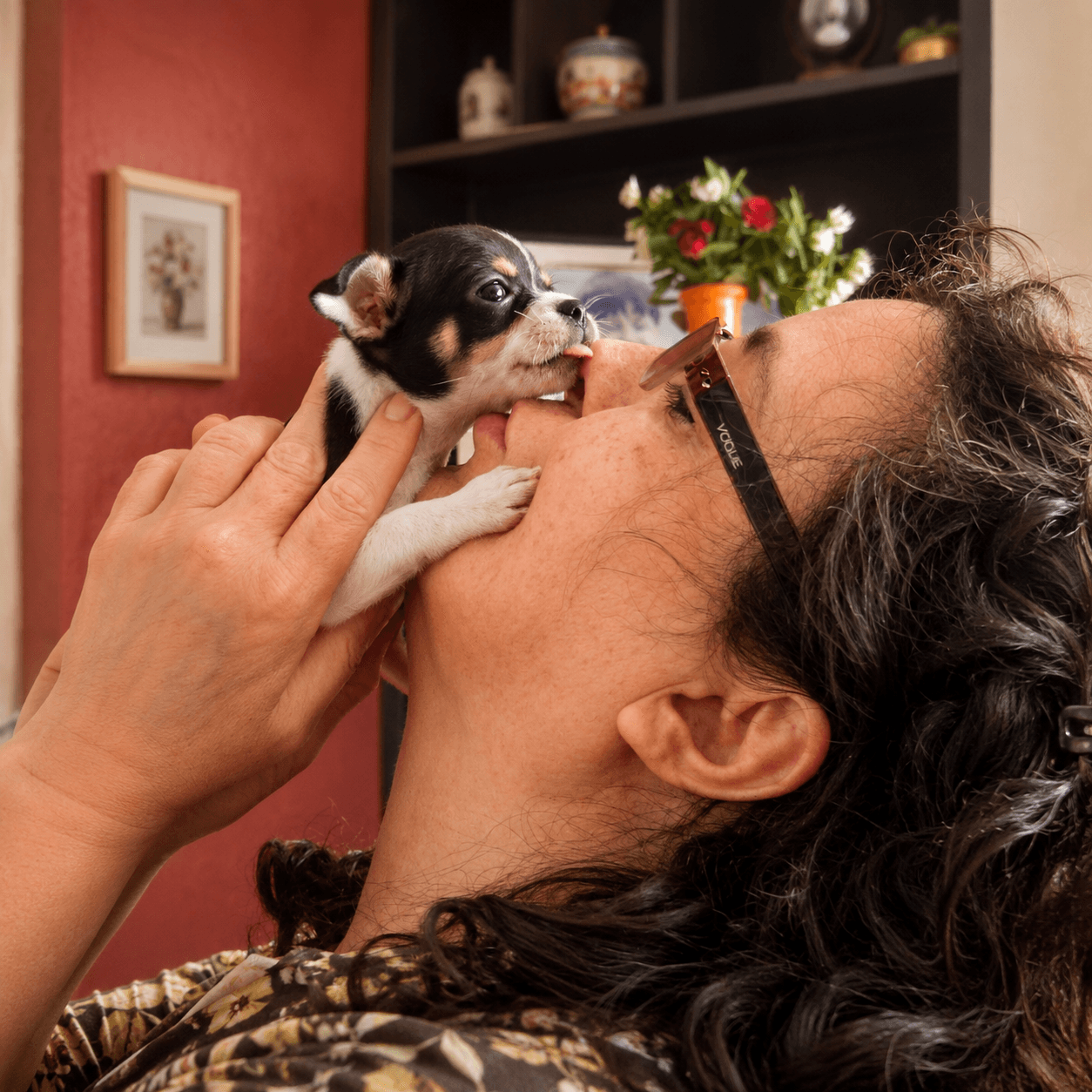 Nilza Fonseca com um filhote de Chihuahua do Canil Ágape